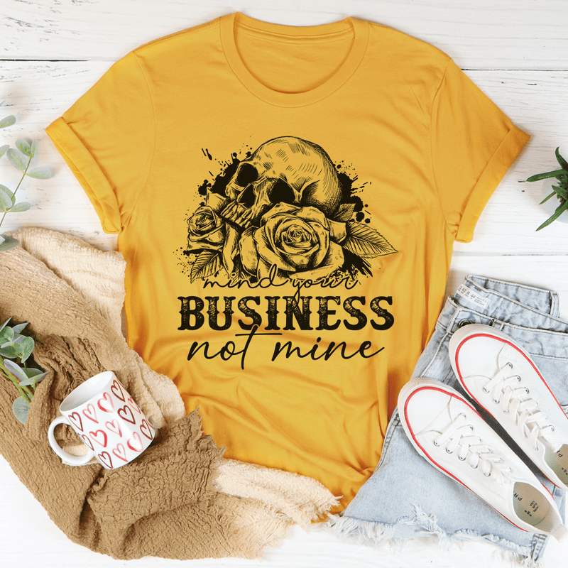 Mind Your Business Skull Tee Mustard / S Peachy Sunday T-Shirt