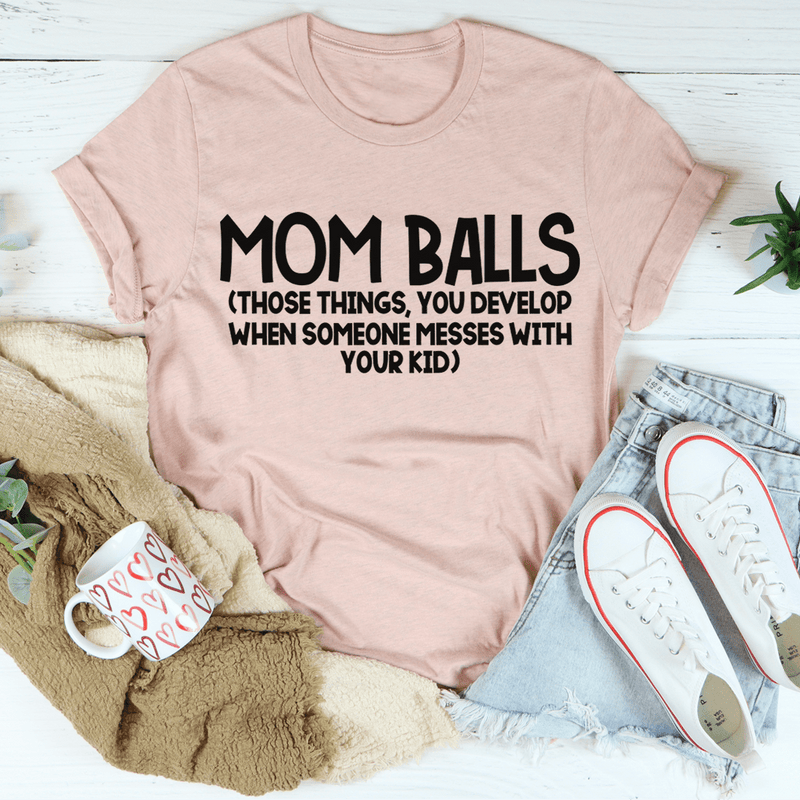 Mom Balls Tee Heather Prism Peach / S Peachy Sunday T-Shirt