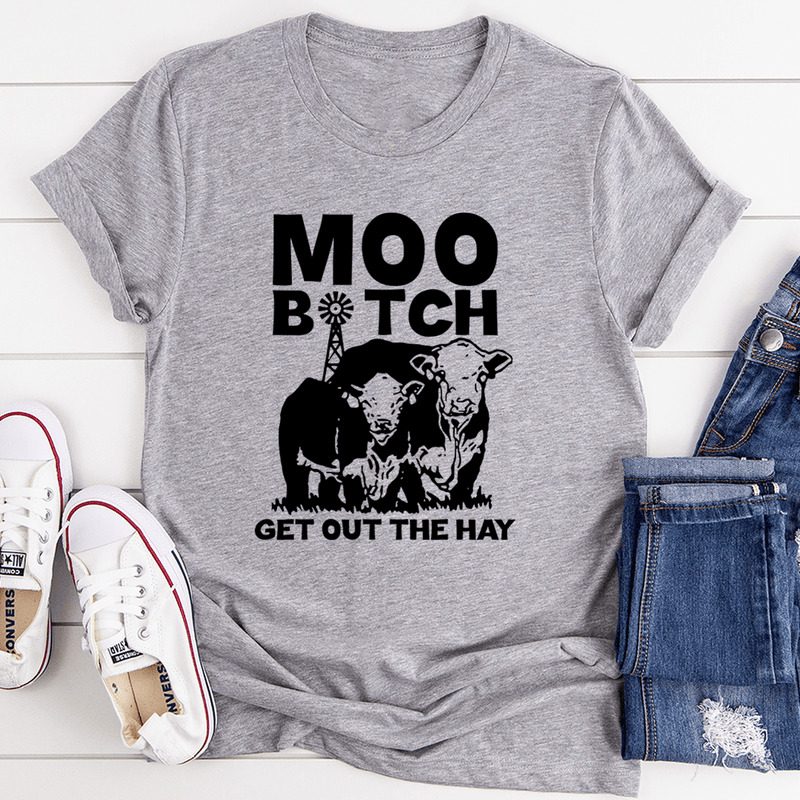 Moo Get Out The Hay Tee Athletic Heather / S Peachy Sunday T-Shirt
