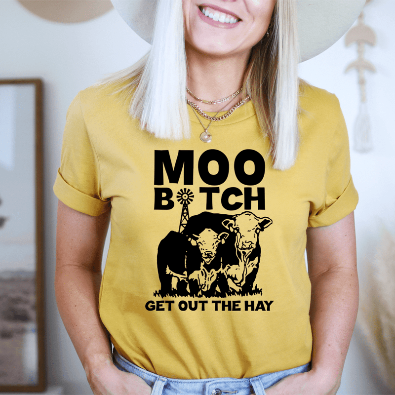 Moo Get Out The Hay Tee Mustard / S Peachy Sunday T-Shirt
