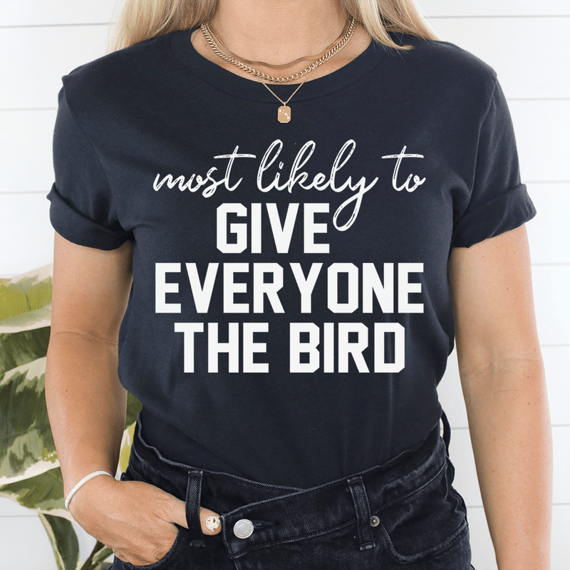 Most Likely To Give Everyone The Bird Thanksgiving Tee Black Heather / S Peachy Sunday T-Shirt