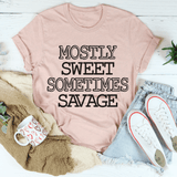 Mostly Sweet Sometimes Savage Tee Heather Prism Peach / S Peachy Sunday T-Shirt