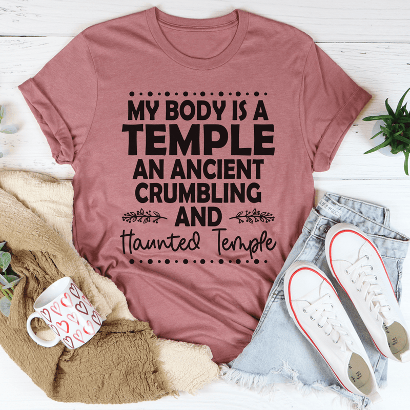 My Body Is A Temple Tee Mauve / S Peachy Sunday T-Shirt