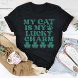 My Cat Is My Lucky Charm Tee Black Heather / S Peachy Sunday T-Shirt