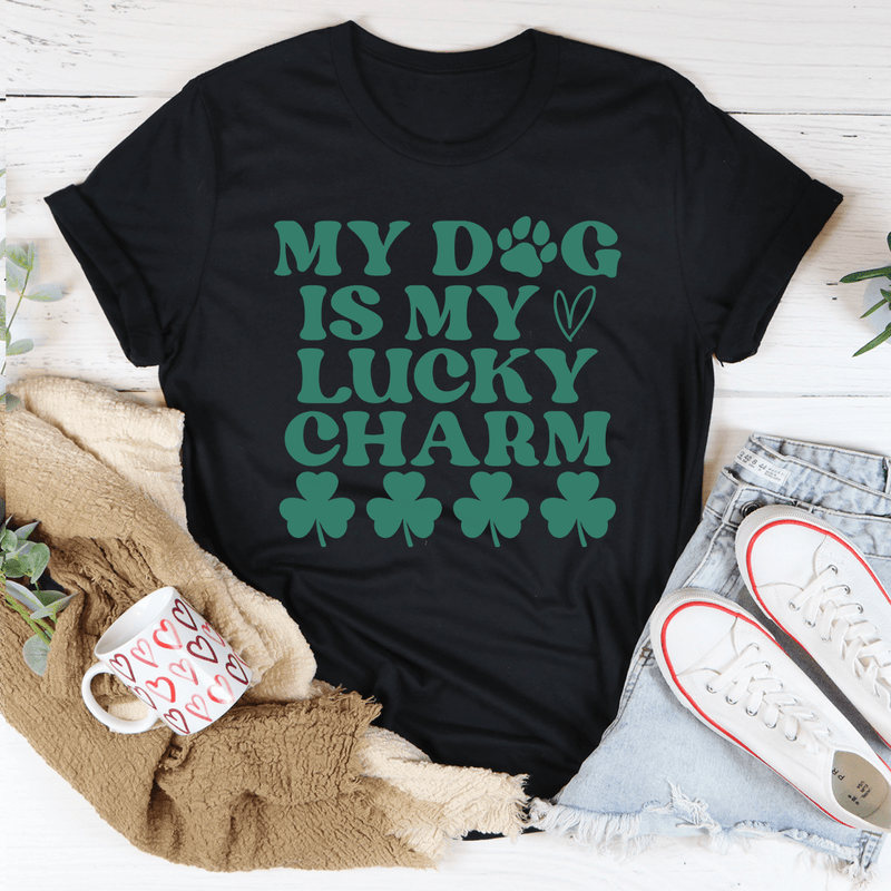 My Dog Is My Lucky Charm Tee Black Heather / S Peachy Sunday T-Shirt