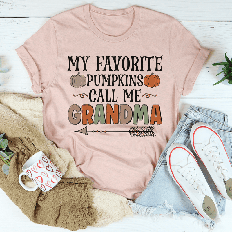 My Favorite Pumpkins Call Me Grandma Tee Heather Prism Peach / S Peachy Sunday T-Shirt