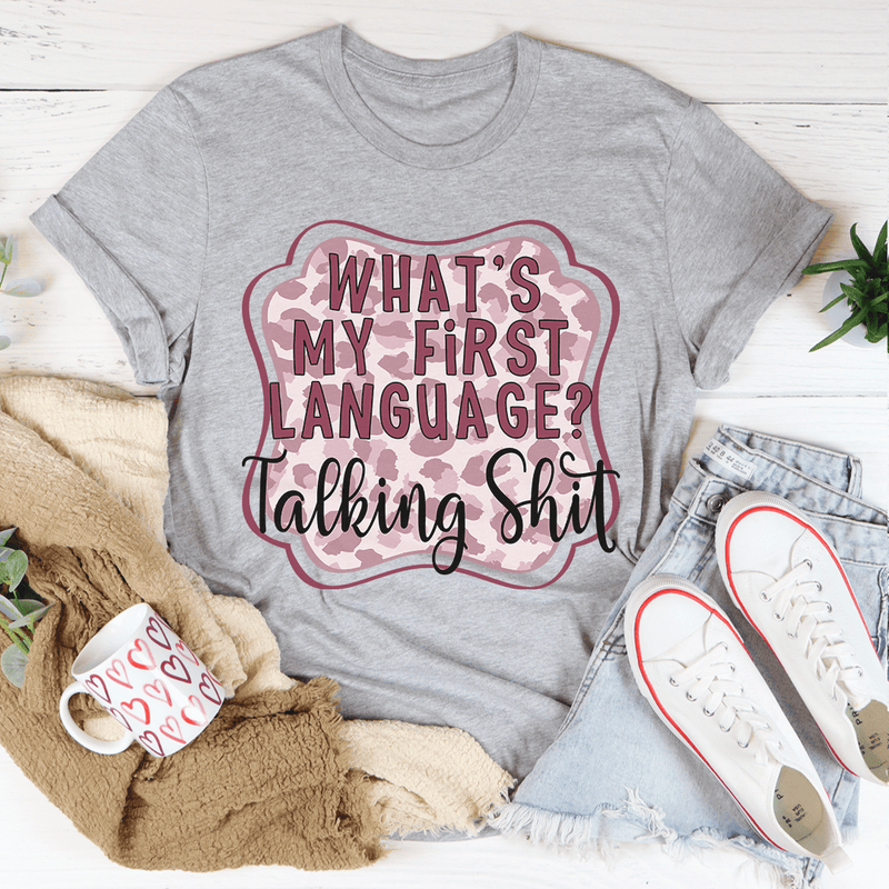 My First Language Tee Athletic Heather / S Peachy Sunday T-Shirt