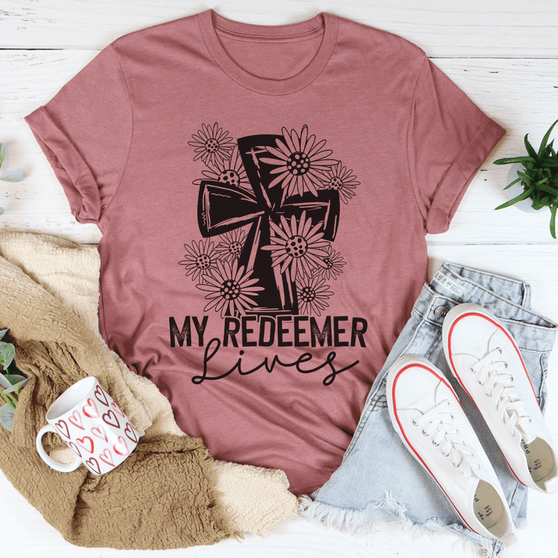My Redeemer Lives Tee Peachy Sunday T-Shirt