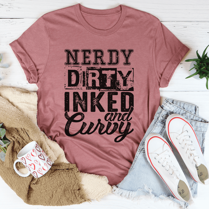 Nerdy Dirty Inked And Curvy Tee Mauve / S Peachy Sunday T-Shirt