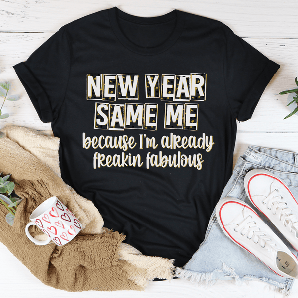 New Year Same Me Tee Black Heather / S Peachy Sunday T-Shirt