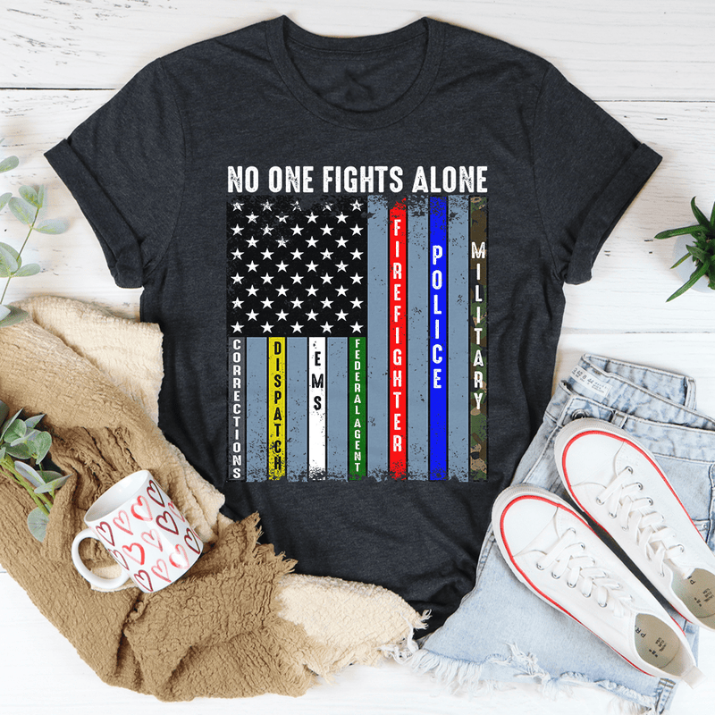 No One Fights Alone Tee Dark Grey Heather / S Peachy Sunday T-Shirt