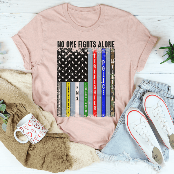 No One Fights Alone Tee Heather Prism Peach / S Peachy Sunday T-Shirt