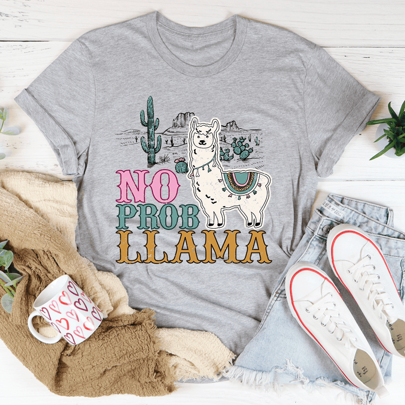 No Prob Llama Tee Athletic Heather / S Peachy Sunday T-Shirt