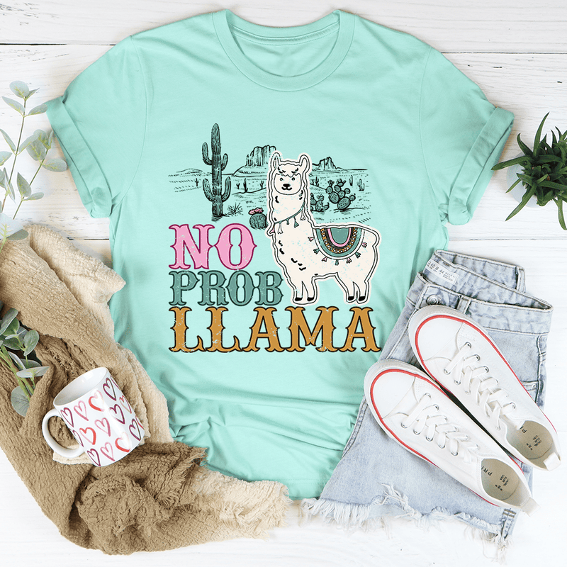 No Prob Llama Tee Heather Mint / S Peachy Sunday T-Shirt
