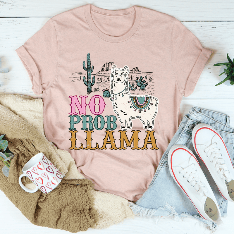 No Prob Llama Tee Heather Prism Peach / S Peachy Sunday T-Shirt