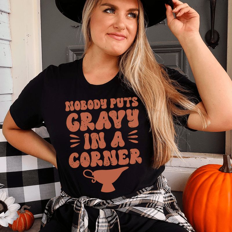 Nobody Puts Gravy In A Corner Tee Black Heather / S Peachy Sunday T-Shirt