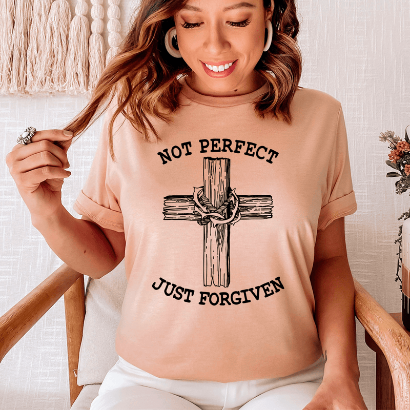 Not Perfect Just Forgiven Tee Heather Prism Peach / S Peachy Sunday T-Shirt