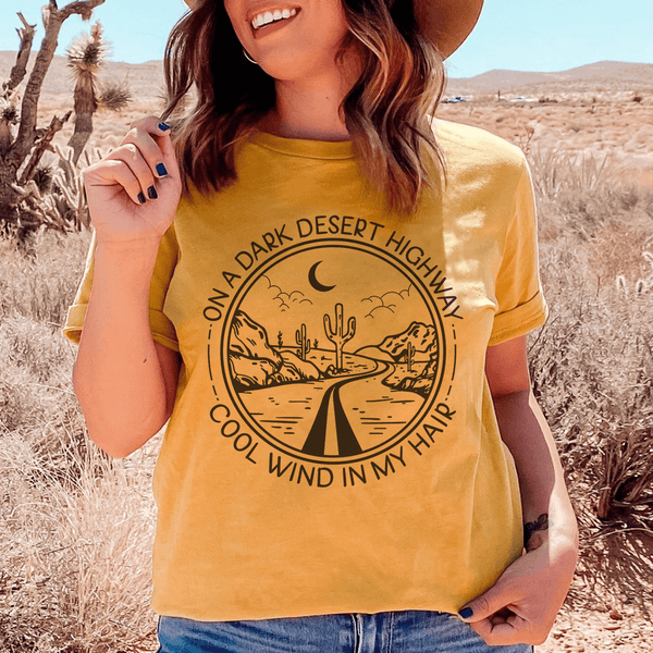 On A Dark Desert Highway Tee Mustard / S Peachy Sunday T-Shirt