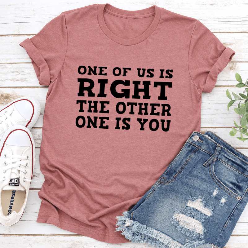 One Of Us Is Right Tee Mauve / S Peachy Sunday T-Shirt