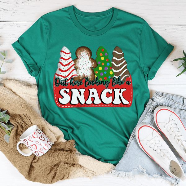 Out Here Looking Like A Snack Christmas Tee Kelly / S Peachy Sunday T-Shirt