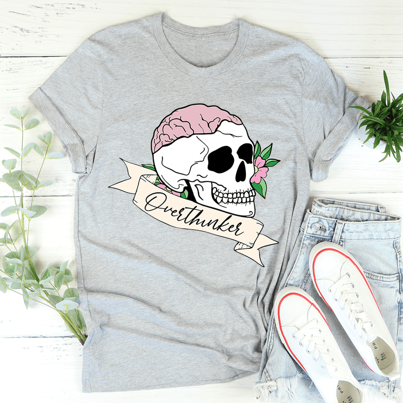 Overthinker Skull Tee Athletic Heather / S Peachy Sunday T-Shirt