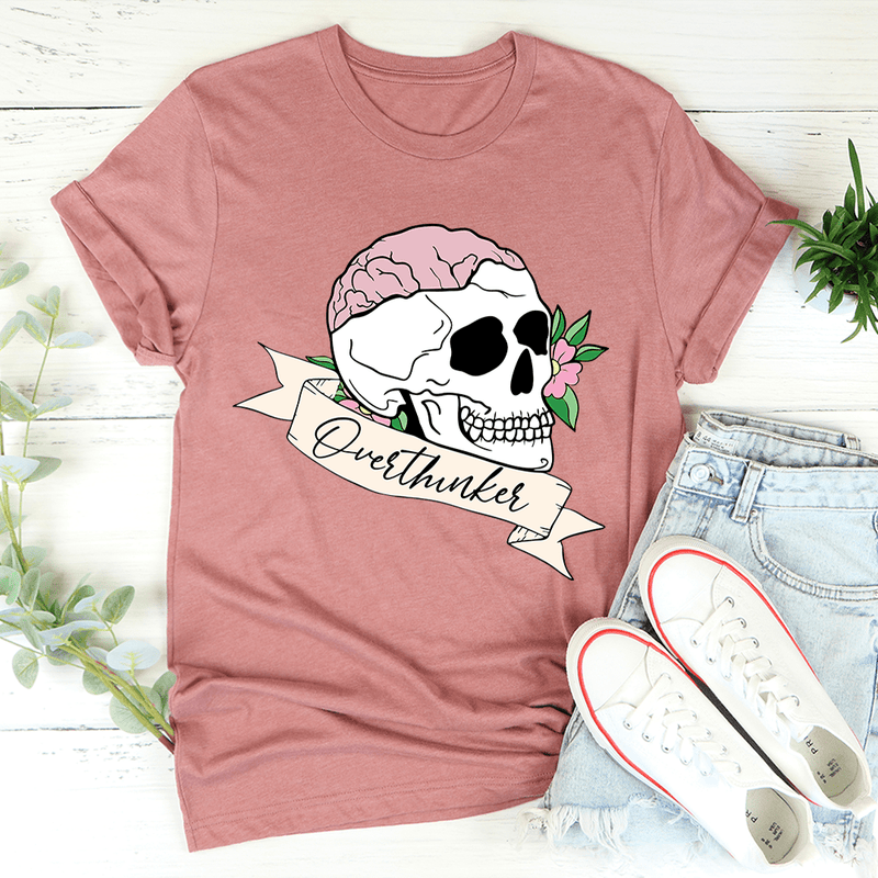 Overthinker Skull Tee Mauve / S Peachy Sunday T-Shirt