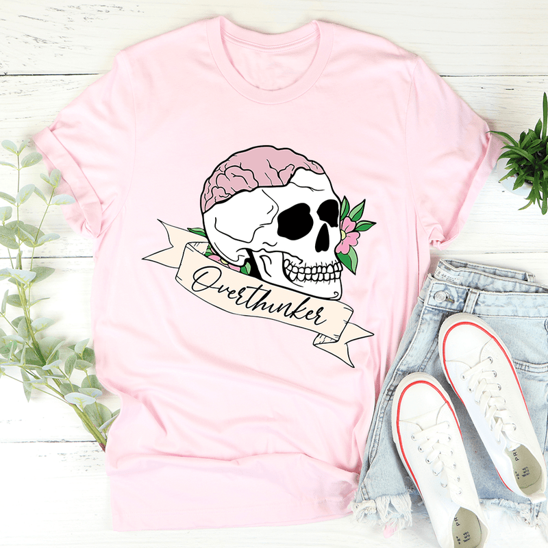Overthinker Skull Tee Pink / S Peachy Sunday T-Shirt