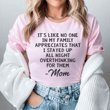 Overthinking Mom Tee Pink / S Peachy Sunday T-Shirt