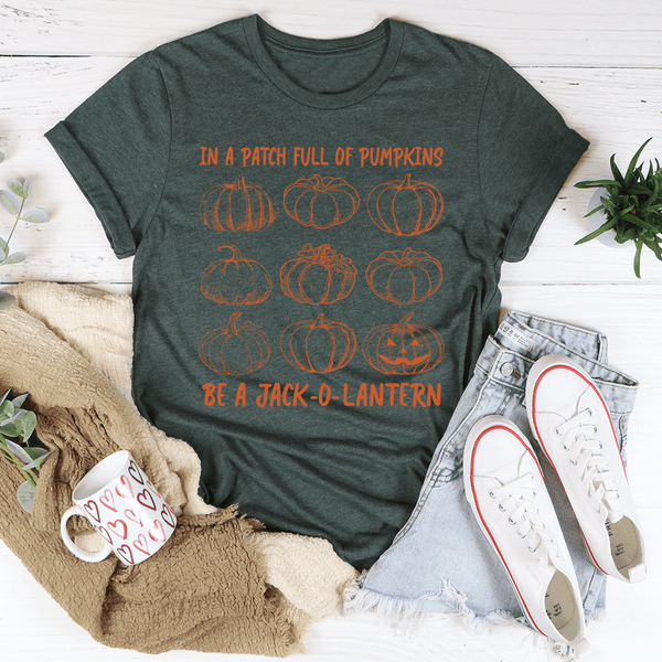 Patch Full Of Pumpkins Tee Heather Forest / S Peachy Sunday T-Shirt