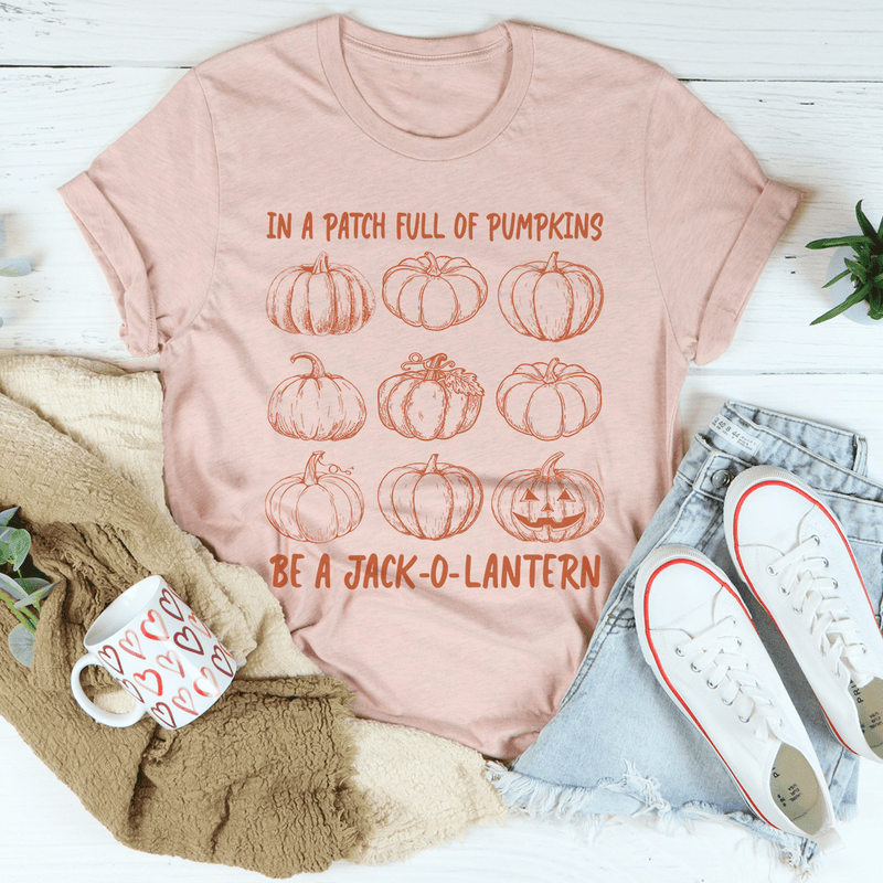 Patch Full Of Pumpkins Tee Heather Prism Peach / S Peachy Sunday T-Shirt