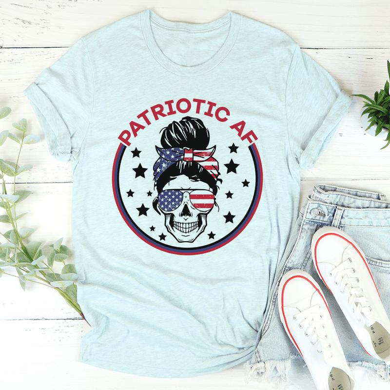 Patriotic AF Tee Heather Prism Ice Blue / S Peachy Sunday T-Shirt