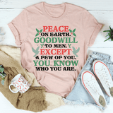 Peace On Earth Goodwill To Men Tee Heather Prism Peach / S Peachy Sunday T-Shirt