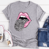 Pink Lips Tee Heather Grey / S CustomCat T-Shirts T-Shirt