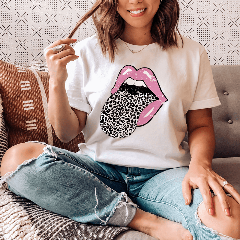 Pink Lips Tee White / S CustomCat T-Shirts T-Shirt
