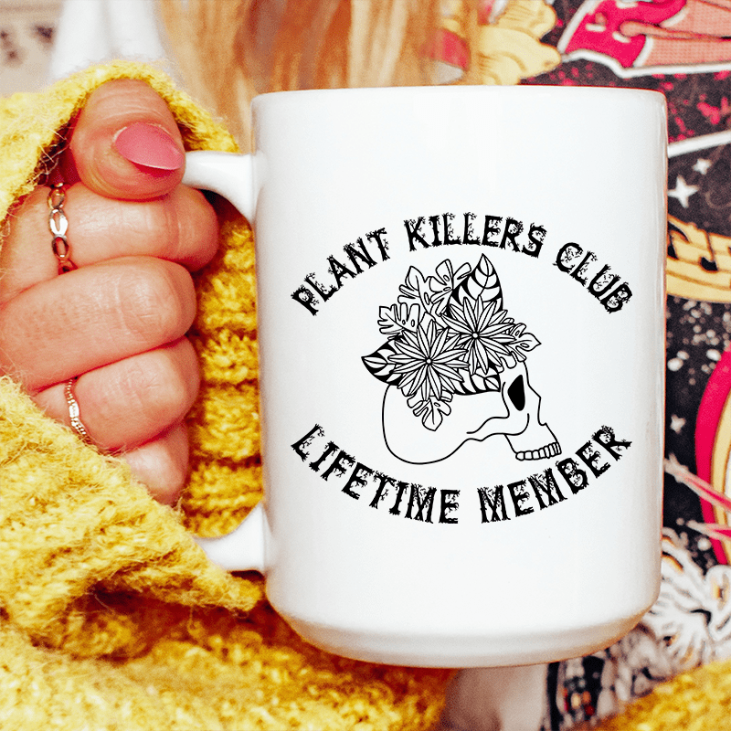 Plant Killers Club Ceramic Mug 15 oz White / One Size CustomCat Drinkware T-Shirt