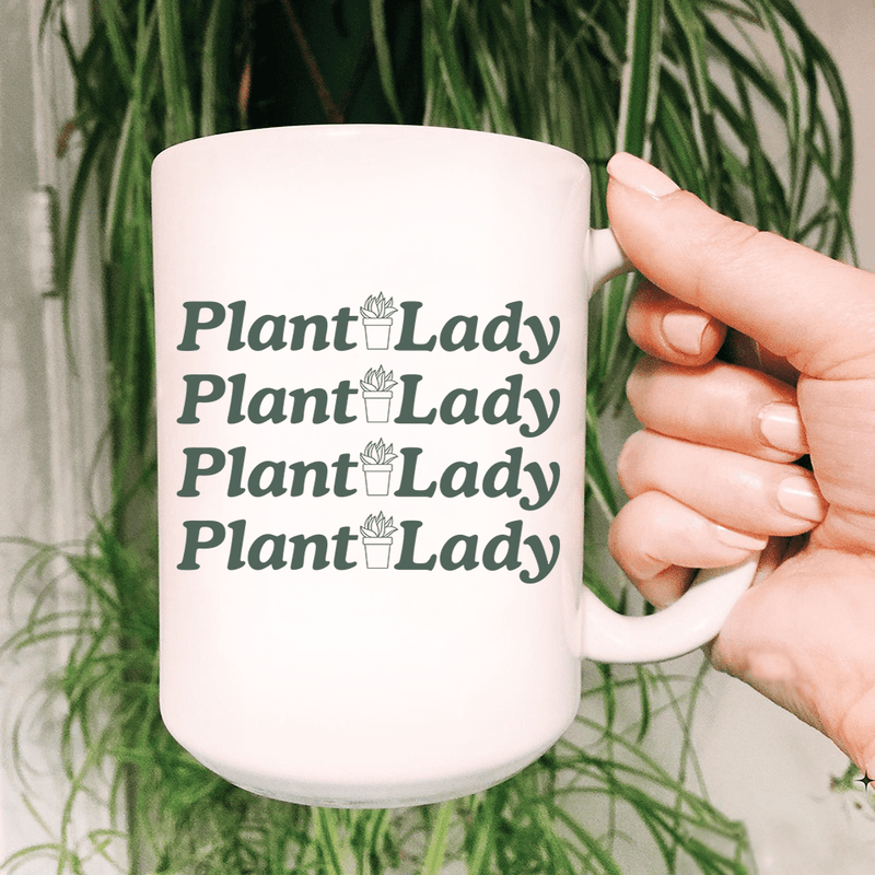 Plant Lady Ceramic Mug 15 oz White / One Size CustomCat Drinkware T-Shirt
