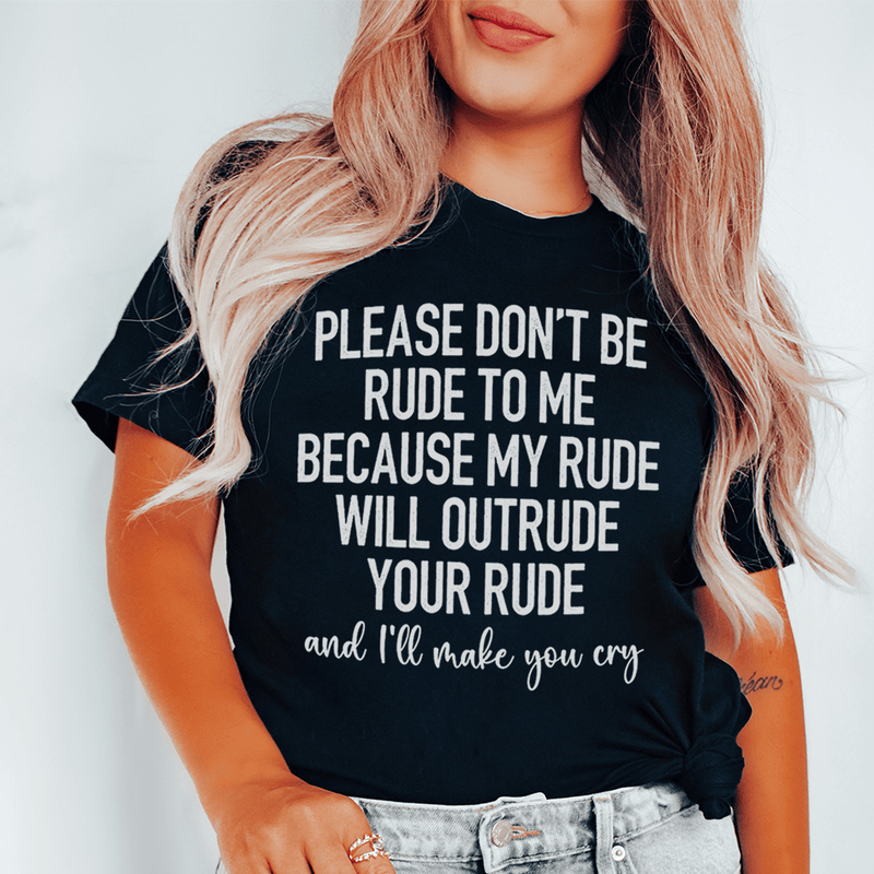 Please Don't Be Rude to Me Tee Black Heather / S Peachy Sunday T-Shirt