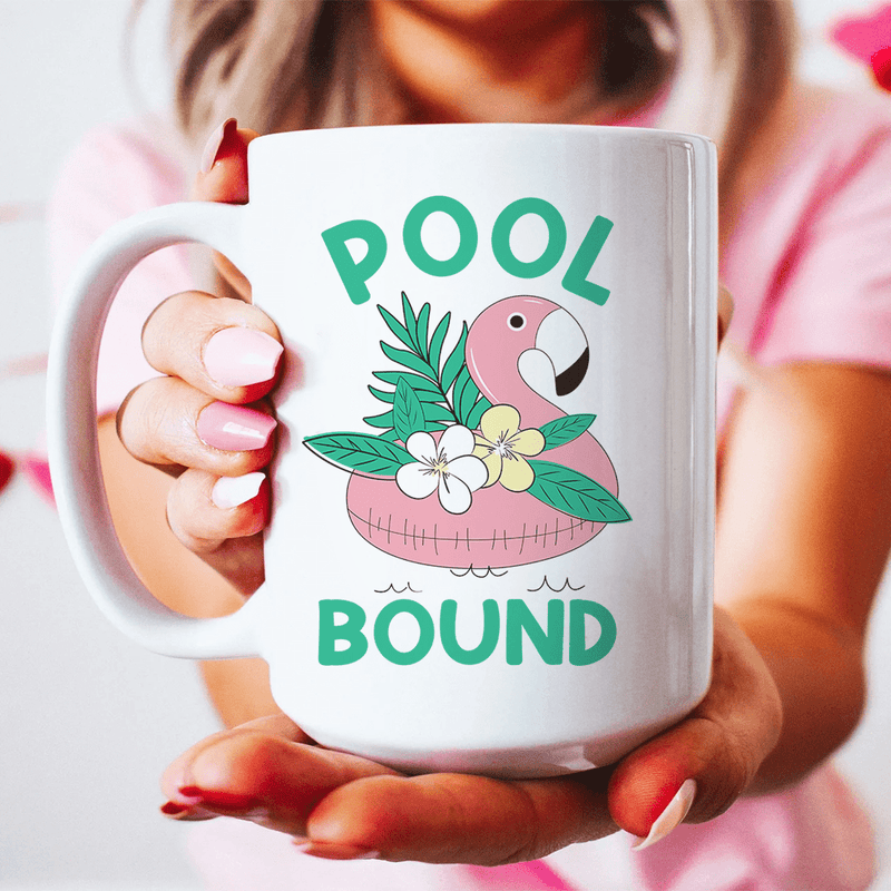 Pool Bound Ceramic Mug 15 oz White / One Size CustomCat Drinkware T-Shirt