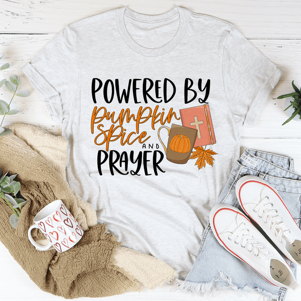 Powered By Pumpkin Spice & Prayer Tee Ash / S Peachy Sunday T-Shirt