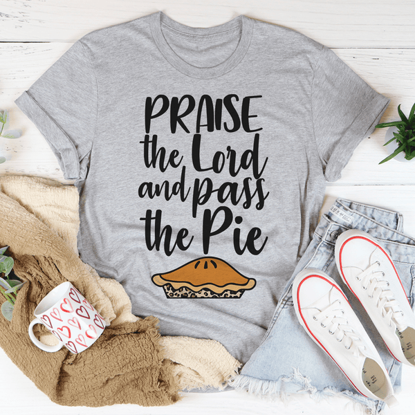 Praise The Lord And Pass The Pie Tee Athletic Heather / S Peachy Sunday T-Shirt