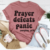 Prayer Defeats Panic Tee Peachy Sunday T-Shirt