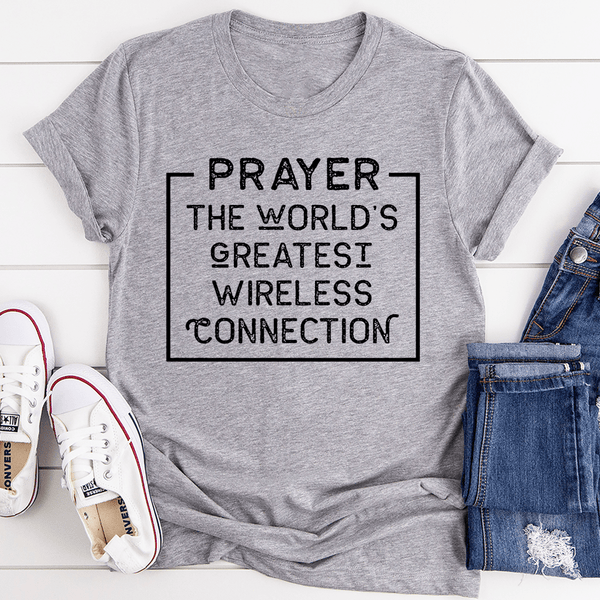 Prayer The World's Greatest Wireless Connection Tee Athletic Heather / S Peachy Sunday T-Shirt