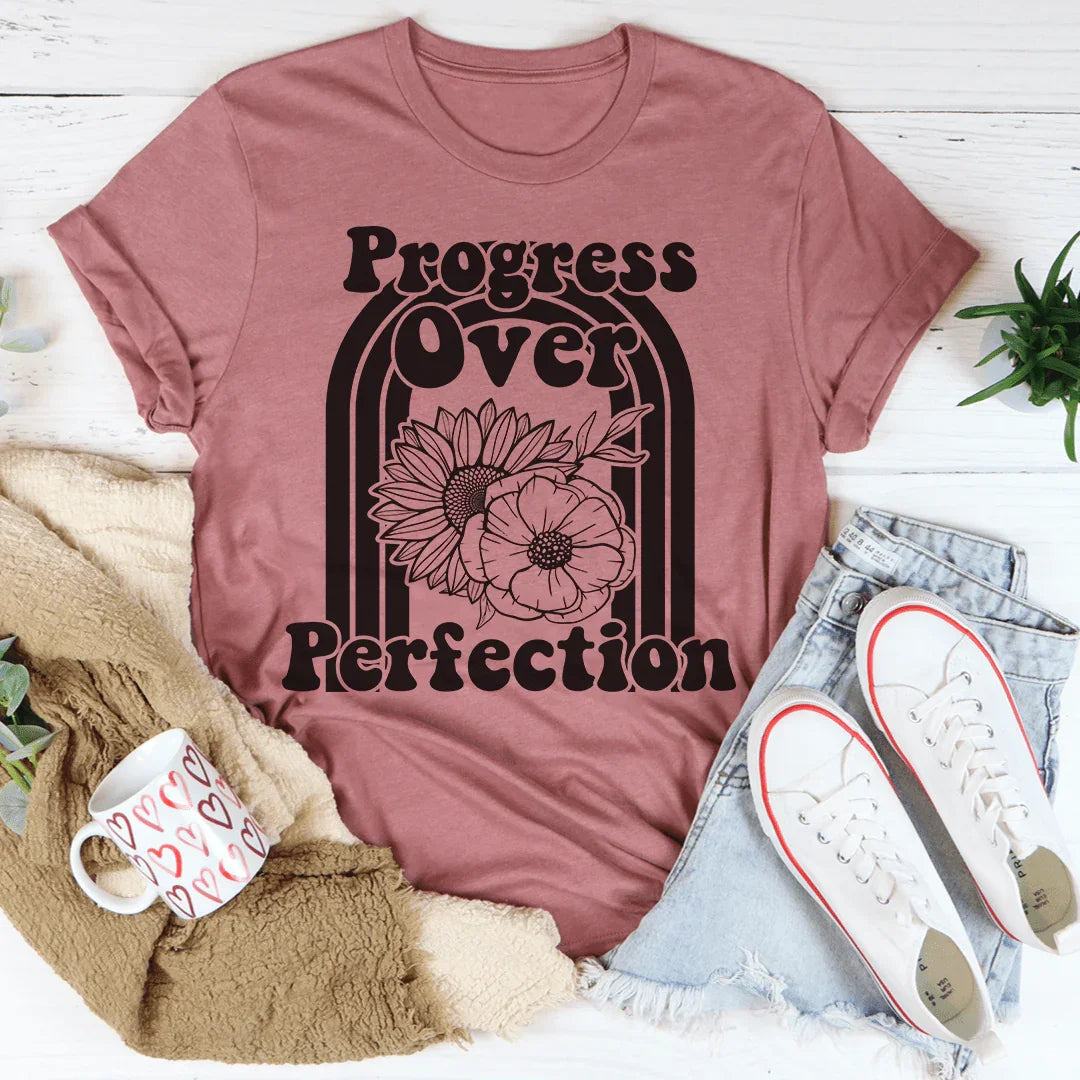 Progress Over Perfection Tee Mauve / S Peachy Sunday T-Shirt