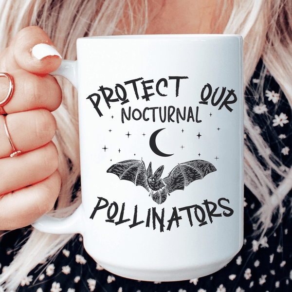 Protect Our Nocturnal Pollinators Ceramic Mug 15 oz White / One Size CustomCat Drinkware T-Shirt