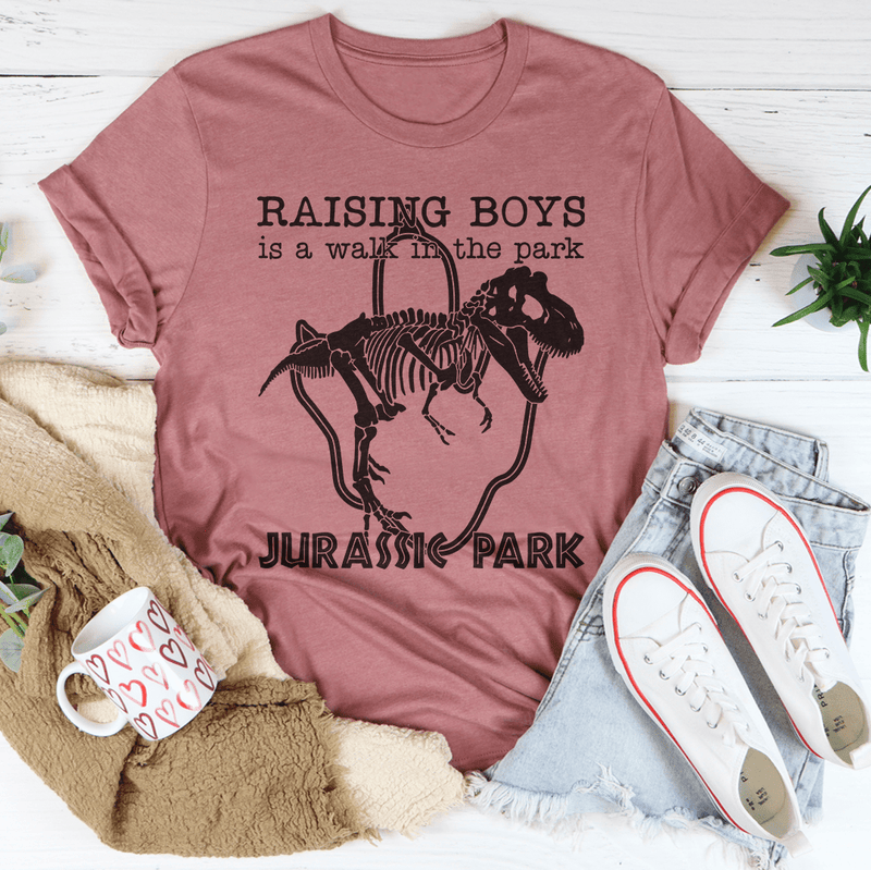 Raising Boys Is A Walk In The Park Tee Heather Mauve / S Printify T-Shirt T-Shirt