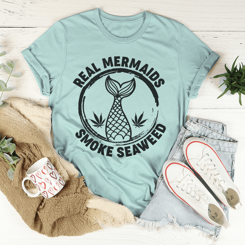 Real Mermaids Tee Heather Prism Dusty Blue / S Peachy Sunday T-Shirt