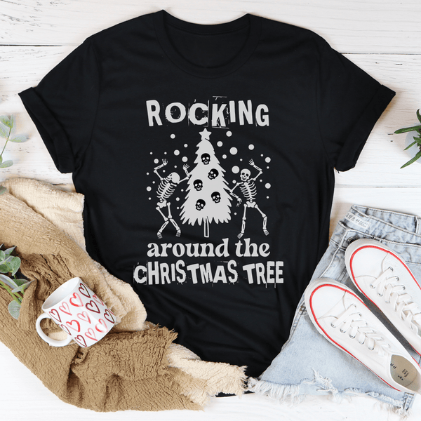 Rocking Around The Christmas Tree Tee Black Heather / S Peachy Sunday T-Shirt