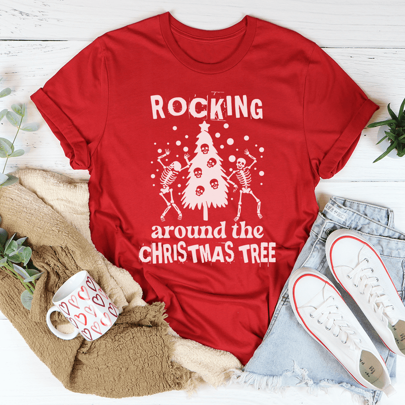 Rocking Around The Christmas Tree Tee Red / S Peachy Sunday T-Shirt