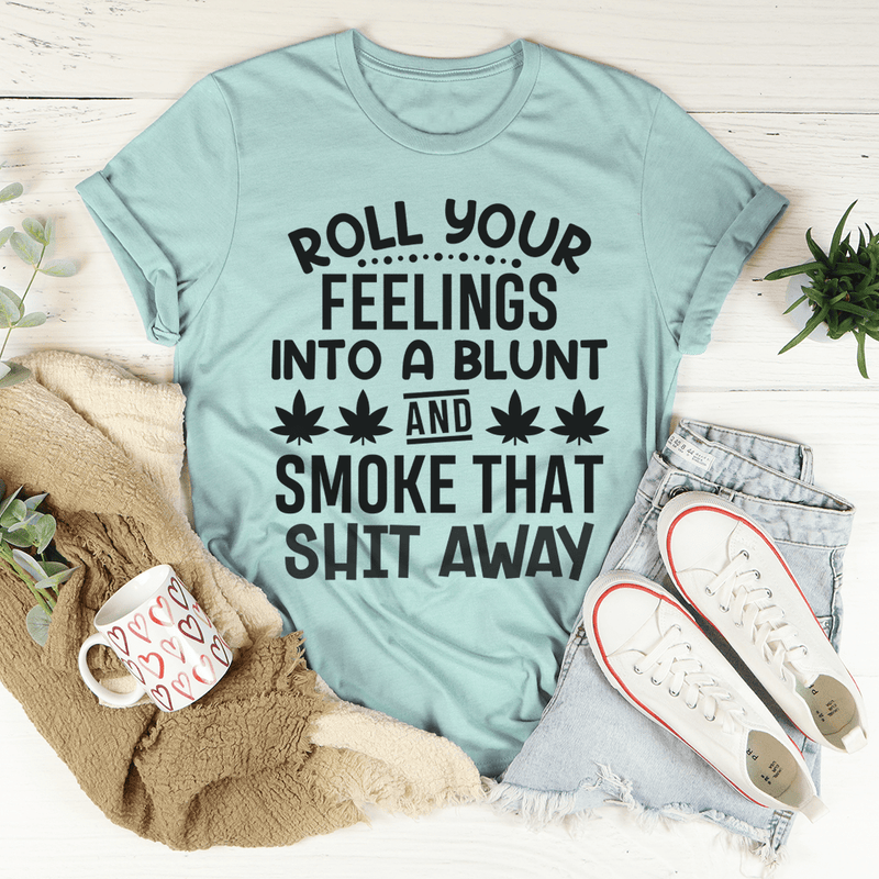 Roll Your Feelings Tee Heather Prism Dusty Blue / S Peachy Sunday T-Shirt
