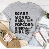 Scary Movies & Popcorn Kinda Girl Tee Athletic Heather / S Peachy Sunday T-Shirt